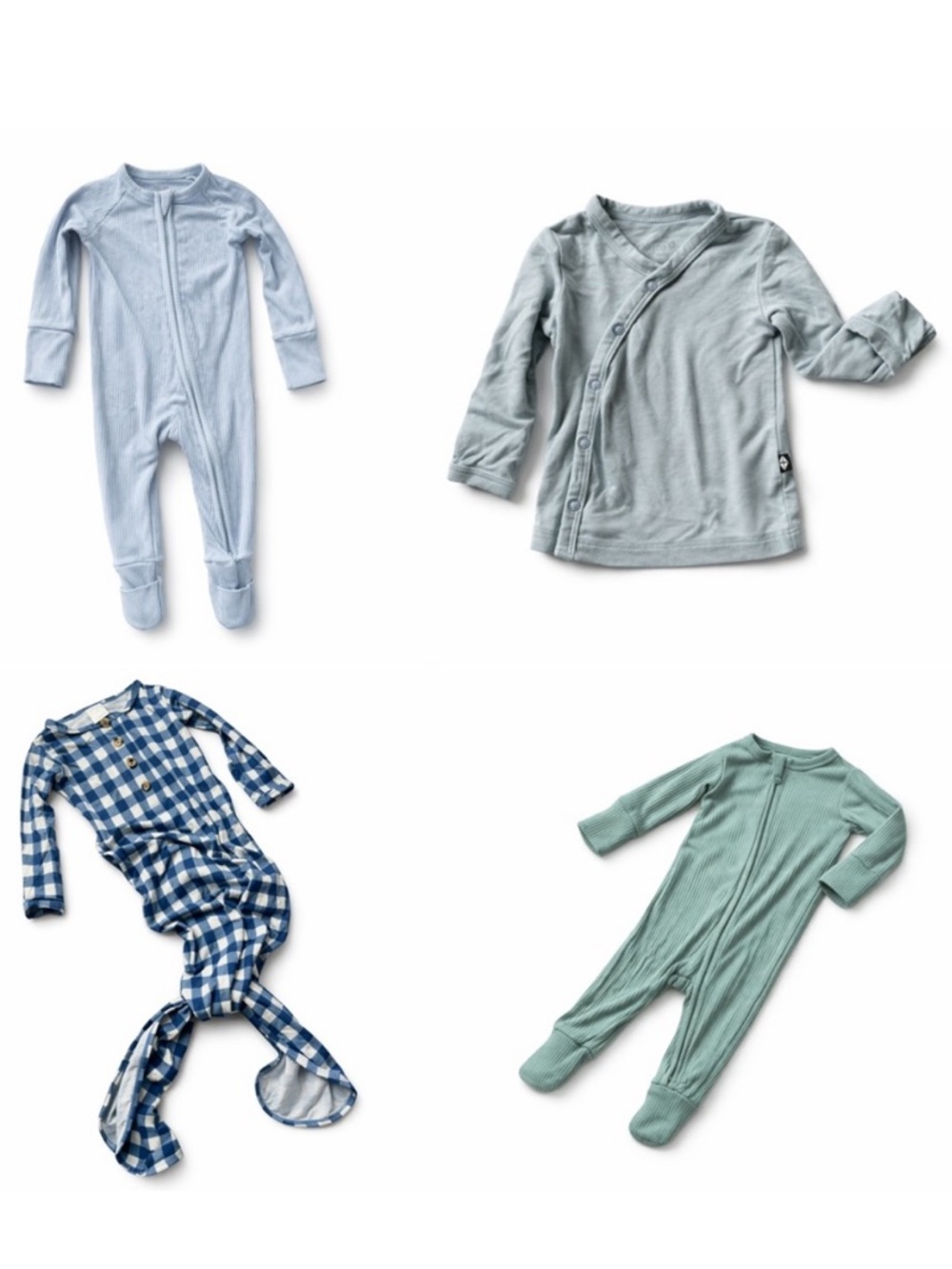 LOT OF 4 bamboo footies baby boy knit 0325 little sleepies kyte Lou Lou newborn